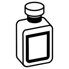 Pill Bottle Line Art Vector