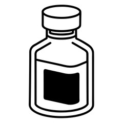 Pill Bottle Line Art Vector