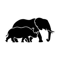Majestic Simplicity: A Minimalist Black and White Vector Illustration of an Elephant Silhouette