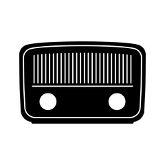 Vintage radio silhouette stencil template for cutting programs scrapbooking decals posters projects