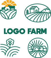 Fototapeta premium logo farm illustration vector nature