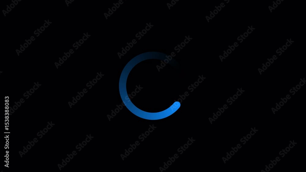 Poster loading animated blue gradient.loading circle on black background video