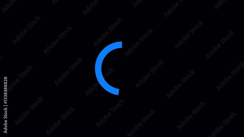 Aufkleber animated blue loading circle on black background progress indicator digital technology