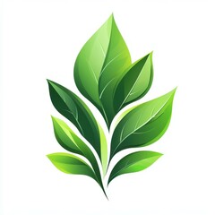 Fototapeta premium Elegant green leaf illustration showcasing a modern botanical design suitable for various contexts such as branding or decor