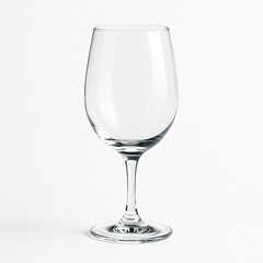 Empty glass goblet on white background