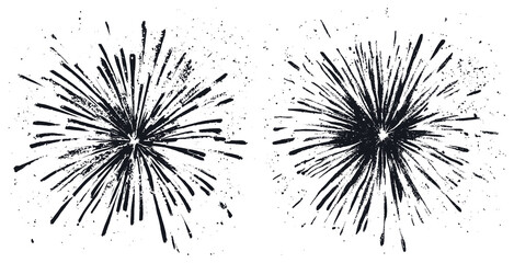 Obraz premium PNG Explosive black fireworks burst, element set on transparent background
