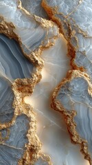 Intricate patterns of grey and gold stone reveal nature's artistry in stunning geological formation