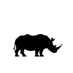 Powerful Minimalist Black Silhouette of a Rhino – Simple and Iconic Wildlife Illustration Celebrating Nature in Digital Art