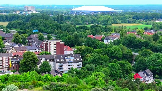 Drone shots on a mountain in Gelsenkirchen