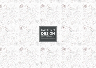 Floral Pattern Design with Delicate Flower Illustrations and Swirling Vines Creating an Elegant and Timeless Aesthetic
