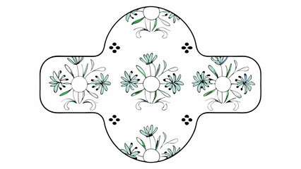 Floral Sanitary Pad Design Template