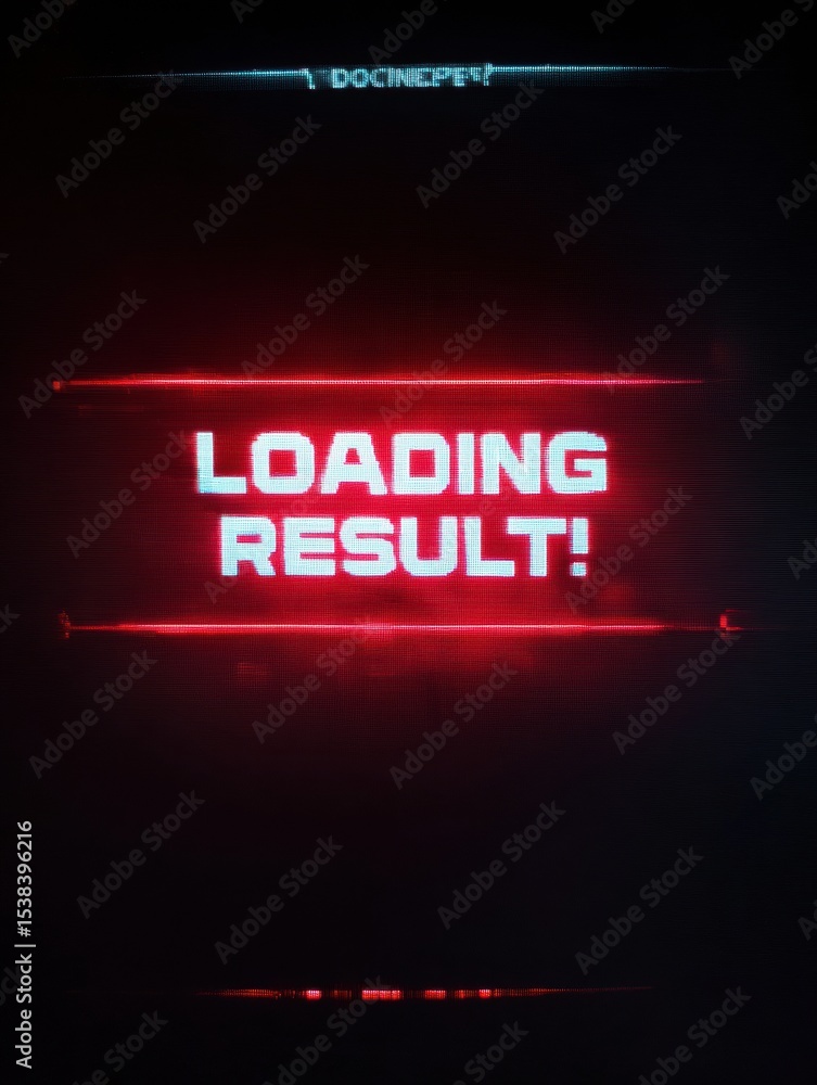 Poster Suspenseful Loading Result Screen Illuminating a Dark Background in a Digital Environment