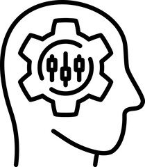 Head gear thinking process icon - Editable Stroke SVG, fully scalable.