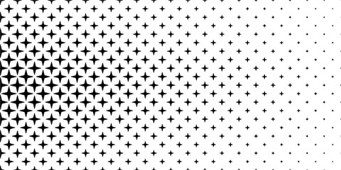 horizontal black halftone of cross and plus with sharp corners design for pattern and background.