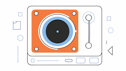 Fototapeta premium Minimalist Turntable Illustration