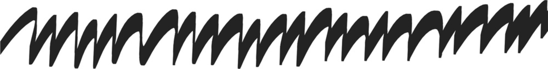 Black Zigzag Lines Arranged Horizontally in a Stylized Waveform Pattern