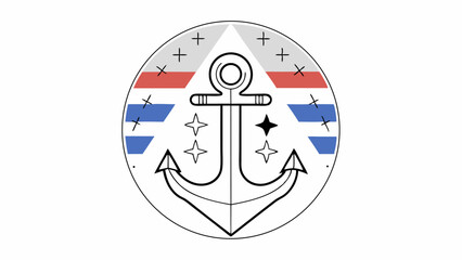 Nautical Anchor Emblem in Geometric Style