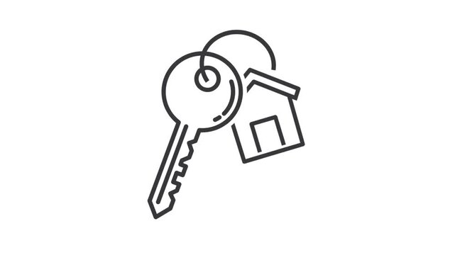 Keychain with key ring and a pendant house  locket, video.