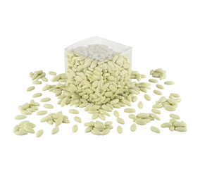 Stick pill in a clear glass box on PNG  transparent  Background . Cut-Out Clipping Path With Adobe Photoshop Pen Tool . PNG Transparent Pill