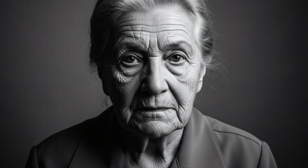 Portrait of an elderly woman black and white photography aging wrinkles senior citizen monochrome fine art