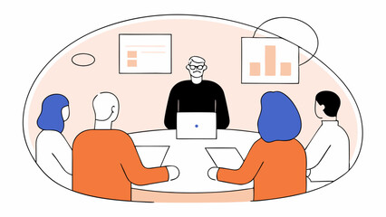 Business Team Meeting, Presentation, Project Discussion