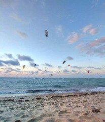 kite surfing on the beach
