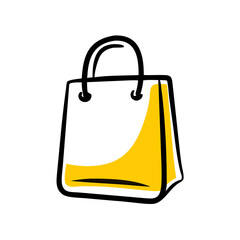 Abstract yellow shape on black background