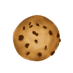 an illustration of a cookie with choco chips