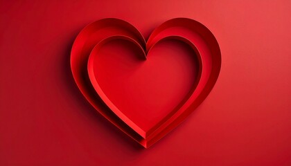 red heart on a red background