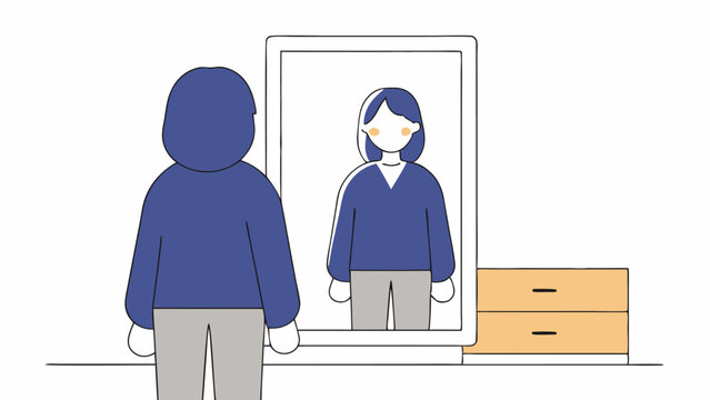 Woman Looking in the Mirror