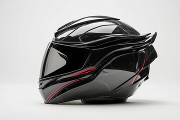 Black bicycle helmet protective for head safety isolated on white background