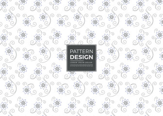 Elegant Floral Pattern with Blue Accents and Swirling Vines Background for Textile Designs and Decorative Purposes