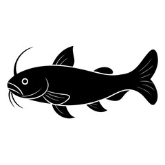 Silhouette of a Catfish Vector Illustration