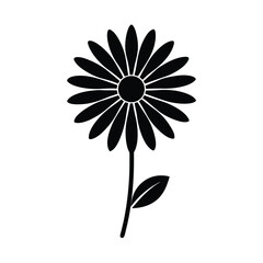 Daisy flower vector silhouette