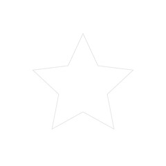 White pointed star vector icon