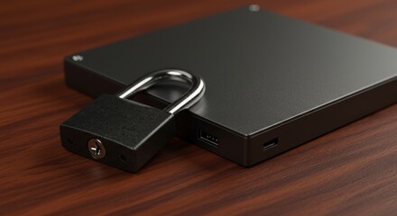 External hard drive and small device on wooden surface