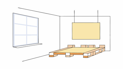 Minimalist Pallet Bed in Modern Room
