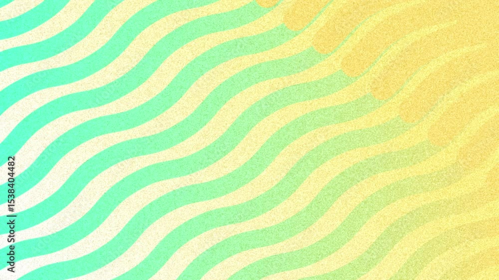 Poster Restarting abstract pattern showing turquoise waves shifting across sandy-yellow field in loop