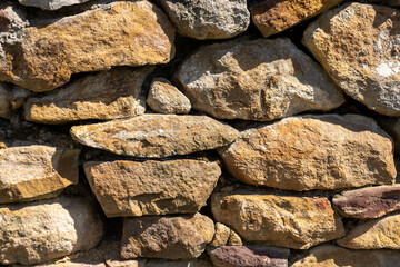 Closeup of rustic stone wall texture