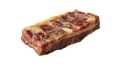 Raw beef short ribs, marbled and tender, ideal for slow cooking or BBQ, isolated on white background, high-quality food photography for recipes  on a white transparent background
