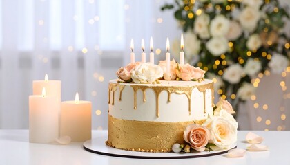 wedding cake with flowers