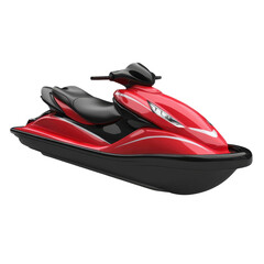 Naklejka premium A red and black jet ski on transparent background