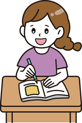 勉強をしている子どものイラスト
Illustration of children studying