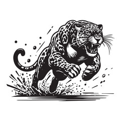 Jaguar jumping image vector