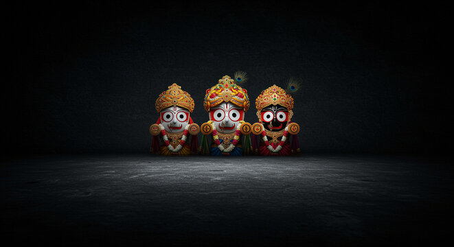 Rath Yatra car festival in Puri, Orissa, IndiaRath Yatra means Chariot Festival. with text subh rath yatra means happy rath yatra, peoples are celebrating the festival