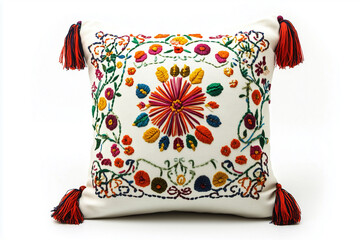 colorful fabric pillows with flowers and decorative soft pillows for home decoration