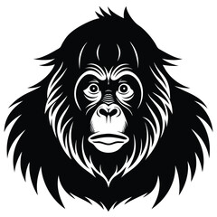 Obraz premium orangutan vector icon sit