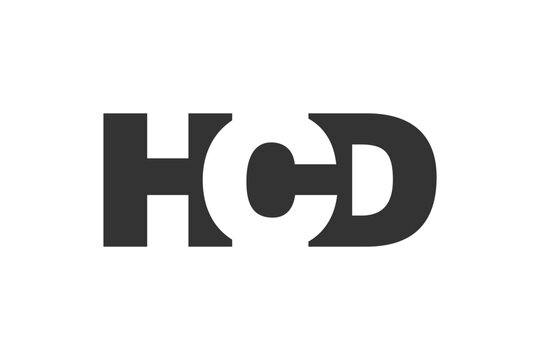 HCD logo design. Initial letter H C D bold font style for tech startups, consulting, corporate branding. Creative company name, headlines typography identity, trendy logotype.
