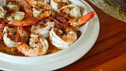 Grilled shrimps garlic and Italian herbs.