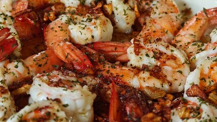 Grilled shrimps garlic and Italian herbs.